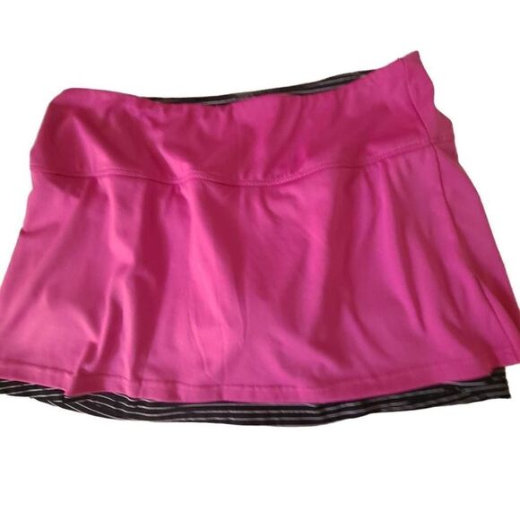 Bolle Womens Tennis Skort Wrap Striped Shorts Skirt Active Pink Black Size Large - Picture 1 of 10